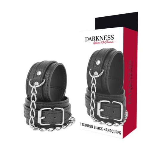Darkness Black Leather Handcuffs for Bondage Fun