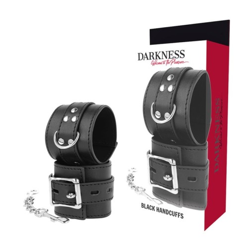 Darkness Leather Handcuffs Black