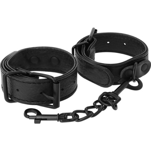 Darkness Fine Textured Ankle Cuffs - Elegant BDSM Accessory