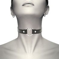 Chic Desire Vegan Leather Heart Necklace - Elegant Accessory