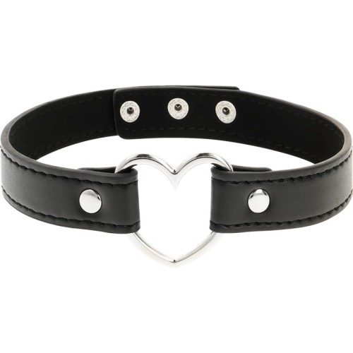Chic Desire Vegan Leather Heart Necklace - Elegant Accessory