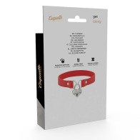 Coquette Chic Vegan Leather Collar Red Heart Key