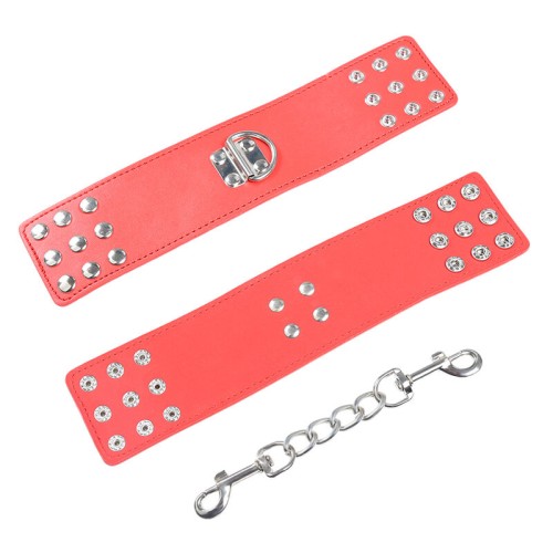 Red Pressure Closure Handcuffs for BDSM Play