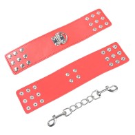 Red Pressure Closure Handcuffs for BDSM Play