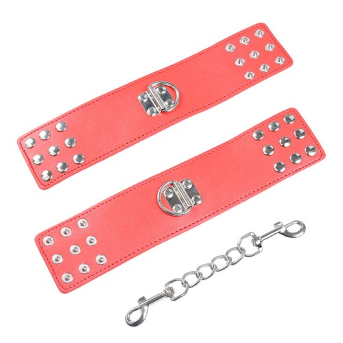 Red Pressure Closure Handcuffs for BDSM Play