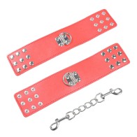 Red Pressure Closure Handcuffs for BDSM Play