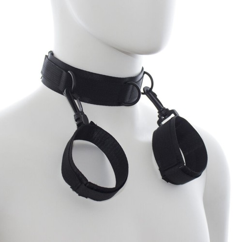 Nylon Cuffs and Collar Set for Fetish Fun