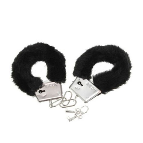 Padded Black Metal Handcuffs for Thrilling Bondage Sessions