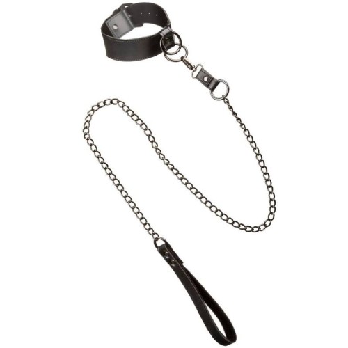 Euphoria Collar with Chain Leash - Elegant BDSM Accessory