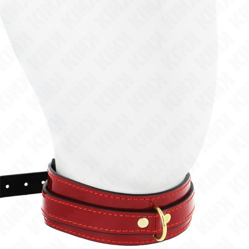 Kink Adjustable Red Wine Collar with Golden Details