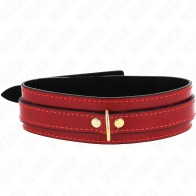 Kink Adjustable Red Wine Collar with Golden Details