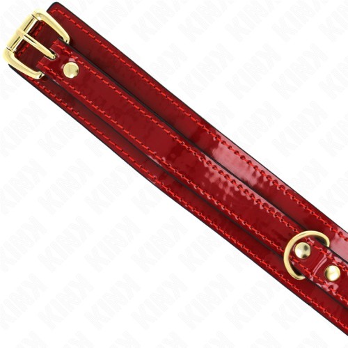 Kink Adjustable Red Wine Collar with Golden Details