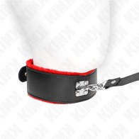 Kink Adjustable Red Leather Collar with Leash