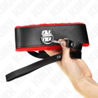 Kink Adjustable Red Leather Collar with Leash