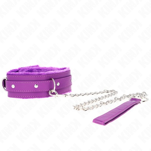 Kink Adjustable Collar with Leash Purple