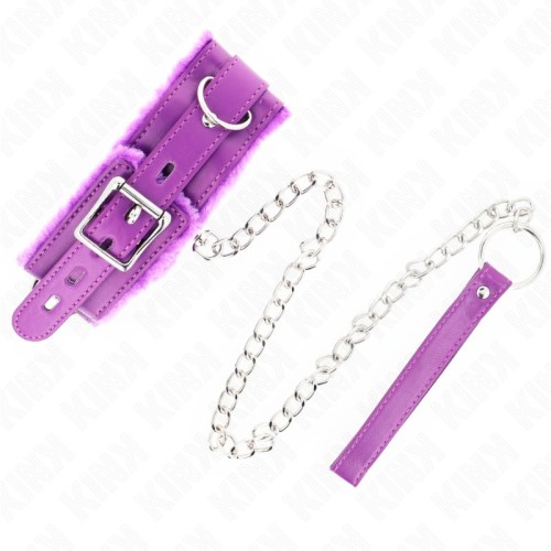 Kink Adjustable Collar with Leash Purple