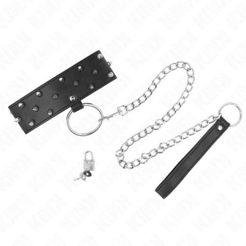 Kink Adjustable Silver Studded Collar for Elegant Control