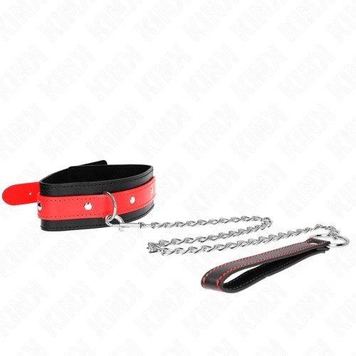 KINK Collar with Leash 65 cm Red Adjustable