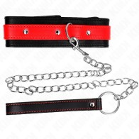 KINK Collar with Leash 65 cm Red Adjustable