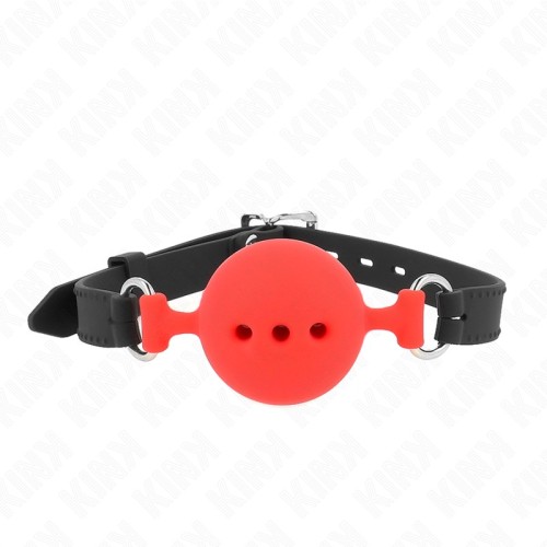 Kink Ball Gag with 5 cm Silicone Ball Size L Red