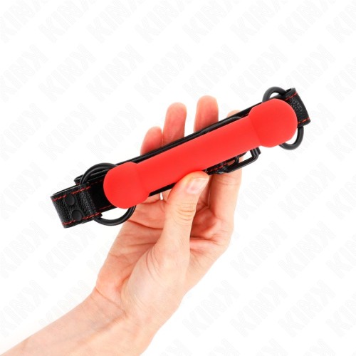 Kink Bone Shaped Gag with Adjustable Strap Red
