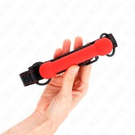 Kink Bone Shaped Gag with Adjustable Strap Red