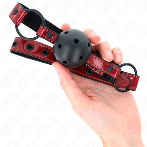Kink Ball Gag Shiny Synthetic Leather 4.5cm
