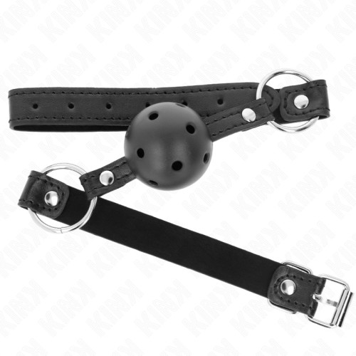 Kink Hollow Ball Gag 4.5 cm Black Hard Model 1
