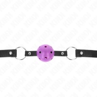 Kink Purple Ball Gag with Hollow Center for BDSM Play