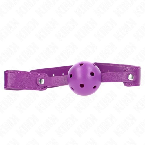 KINK Purple Breathable Ball Gag for BDSM Play