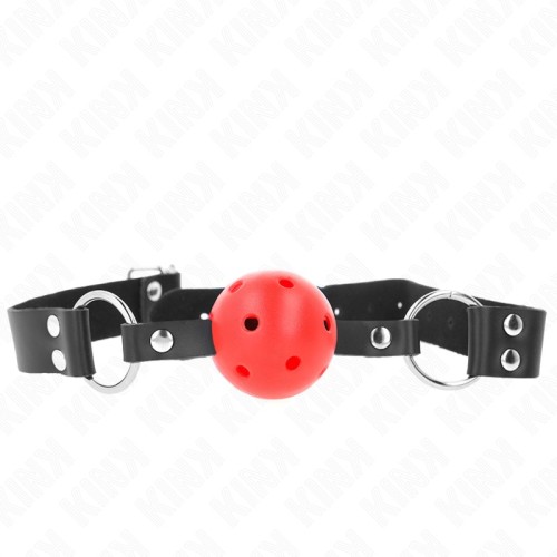 Breathable Red Kink Ball Gag with Double Rivet