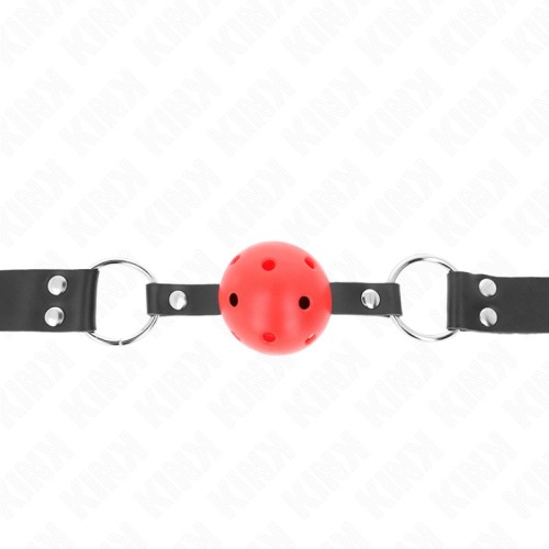 Breathable Red Kink Ball Gag with Double Rivet