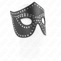 Kink Faux Leather Mask with Studs Model 2 - Mystery and Sensuality