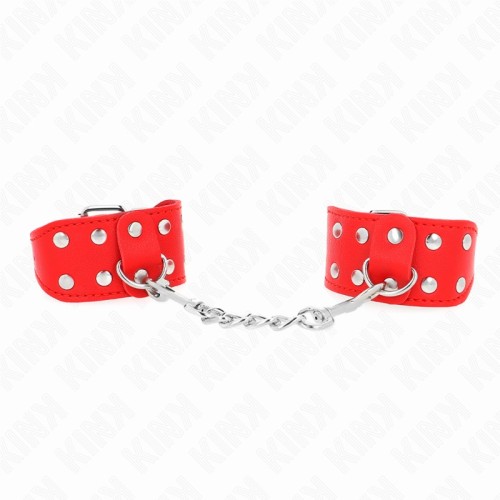 Kink Adjustable Double Studded Wrist Bands Red