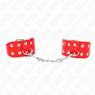 Kink Adjustable Double Studded Wrist Bands Red