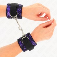 Kink Short Lace Velvet Wrist Cuffs Violet/Black