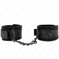 Kink Muñequeras Ajustables De Encaje Y Neopreno Negras Para Diversión BDSM