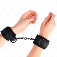 Kink Muñequeras Ajustables De Encaje Y Neopreno Negras Para Diversión BDSM