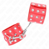 Kink Adjustable Studded Cuffs Red - BDSM Gear