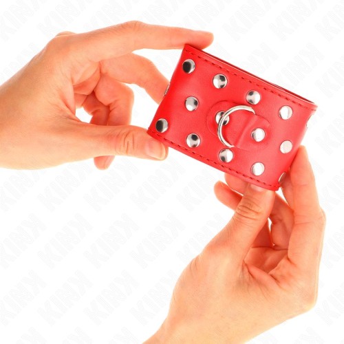 Kink Adjustable Studded Cuffs Red - BDSM Gear