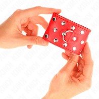 Kink Adjustable Studded Cuffs Red - BDSM Gear