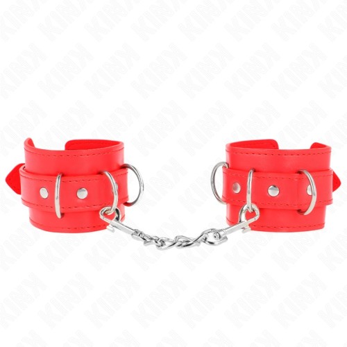 Kink Adjustable D-Ring Wrist Cuffs Red - Ultimate Control
