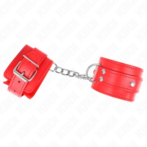 Kink Adjustable D-Ring Wrist Cuffs Red - Ultimate Control