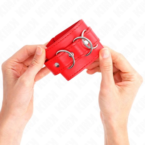 Kink Adjustable D-Ring Wrist Cuffs Red - Ultimate Control