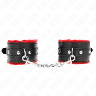 KINK Premium Padded Cuffs - Red with Adjustable Strap