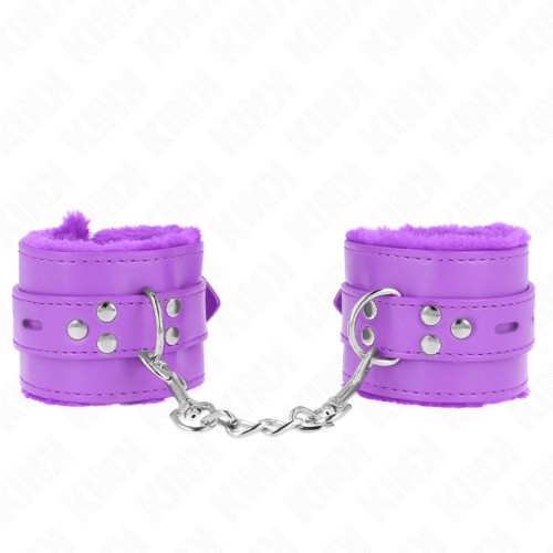 Kink Padded Wrist Cuffs with Square Holes Purple