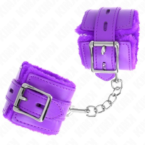 Kink Padded Wrist Cuffs with Square Holes Purple