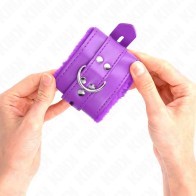 Kink Padded Wrist Cuffs with Square Holes Purple