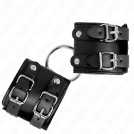 Kink Fixed Wrist Cuffs with Ring and Studs Adjustable BDSM Accessories
