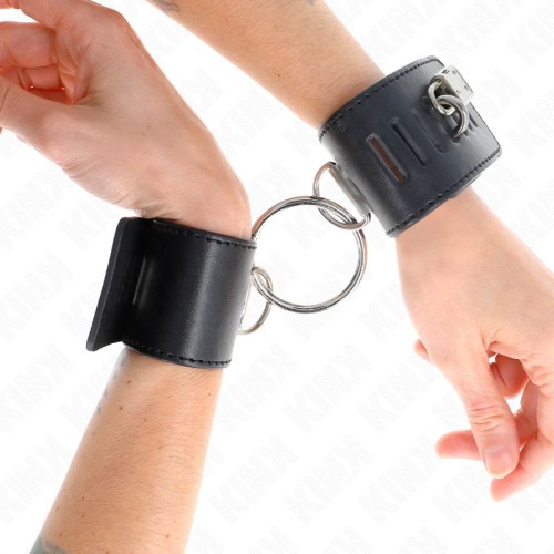 Kink Fixed Wrist Cuffs with Ring and Lock
